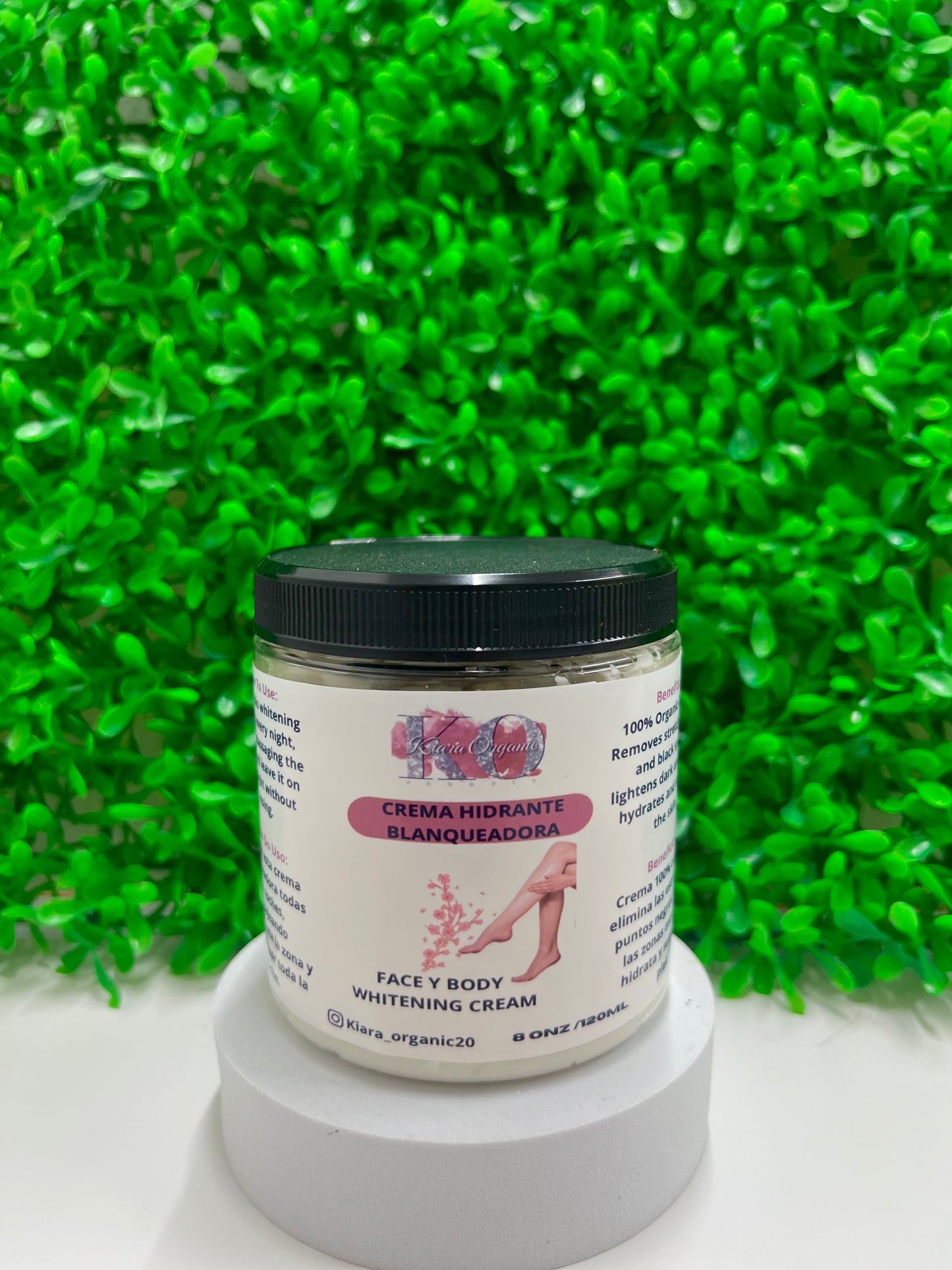 Crema hidratante blanqueadora.